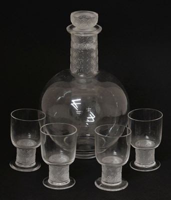 Lot 263 - René Lalique (1860-1945) – ‘Chinon’ clear and frosted glass decanter