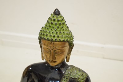 Lot 537 - Large Thai patinated alloy Medicine Buddha (Bhaishajyaguru)