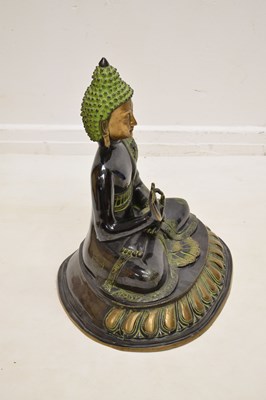 Lot 537 - Large Thai patinated alloy Medicine Buddha (Bhaishajyaguru)