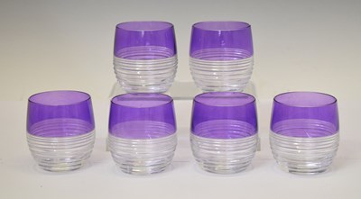 Lot 466 - Waterford - Six crystal glass 'Mixology' circon purple tumblers