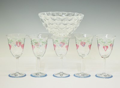 Lot 468 - Orrefors - Five 'Maja' wine glasses