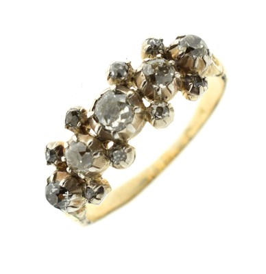 Lot 2 - Early 19th century diamond yellow gold and white metal set ring