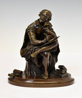 Lot 186 - 19th century patinated bronze study of William Shakespeare