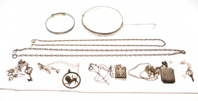 Lot 103 - Small quantity of silver and white metal jewellery