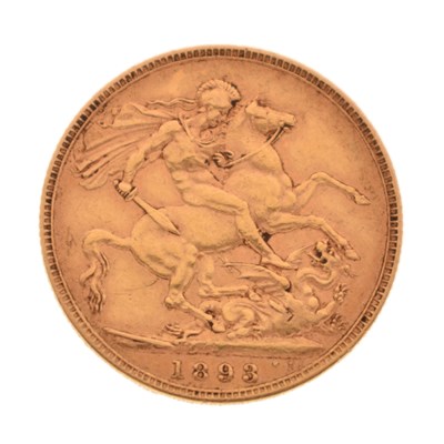 Lot 214 - Queen Victoria gold sovereign, 1893