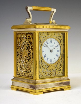 Lot 419 - 19th century repeater carriage clock, retailed by Charles Desprez of Bristol