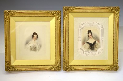 Lot 351 - New Zealand Interest - Two 19th century watercolour portraits of a young lady