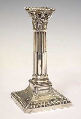 Lot 205 - George V silver candlestick modeled as a Corinthian column