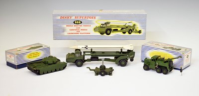 Lot 250 - Dinky Supertoys - Three boxed military themed diecast model vehicles