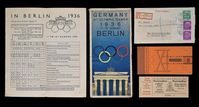 Lot 253 - Sporting Interest - Berlin 1936 Olympics athletics tickets, flyer and programme