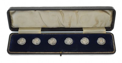 Lot 173 - Edwardian set of six silver buttons