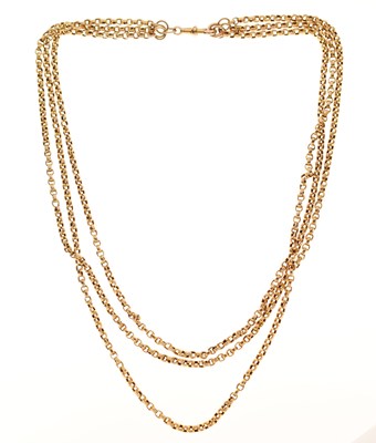 Lot 70 - Victorian 9ct gold belcher link chain