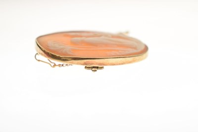 Lot 55 - Shell cameo brooch, depicting Middle Eastern figures in a landscape