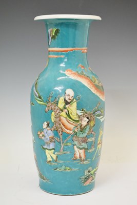 Lot 525 - Large Chinese porcelain sea green ground vase