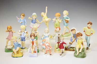 Lot 497 - Set of fourteen Royal Worcester 'Days of the Week' child figures