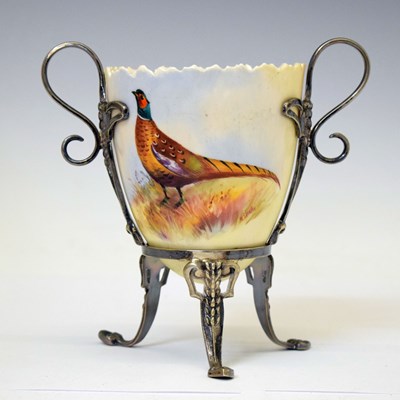 Lot 498 - Locke & Co painted pheasant vase