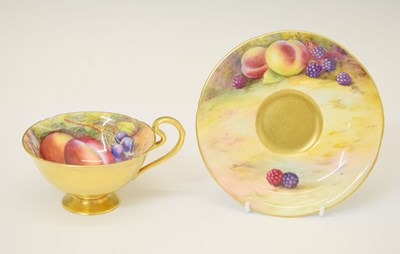 Lot 499 - Royal Worcester cabinet cup and saucer