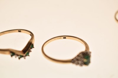 Lot 27 - Three 9ct gold QVC rings