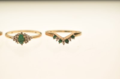 Lot 27 - Three 9ct gold QVC rings