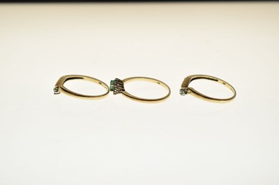 Lot 27 - Three 9ct gold QVC rings