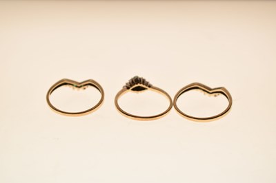 Lot 27 - Three 9ct gold QVC rings