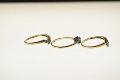 Lot 27 - Three 9ct gold QVC rings