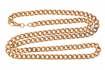 Lot 73 - 9ct rose gold curb link chain