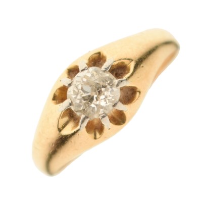 Lot 2 - Gentleman's 18ct gold and solitaire diamond ring