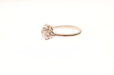 Lot 8 - Diamond three stone white metal ring