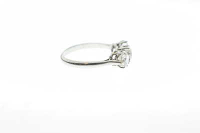 Lot 8 - Diamond three stone white metal ring