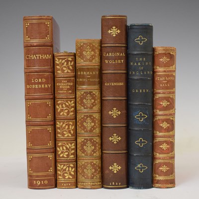 Lot 382 - Signed leather book bindings - Hatchards, etc