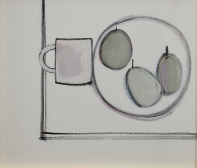 Lot 367 - Jessica Cooper (b. 1967) - Acrylic and pencil on canvas - 'Deep In Thought'