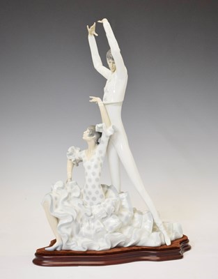 Lot 504 - Lladro - Large porcelain figure of two Flamenco dancers