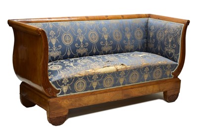 Lot 476 - 19th century Biedermeier ash-veneered settee or sofa