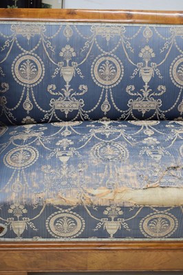 Lot 476 - 19th century Biedermeier ash-veneered settee or sofa