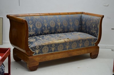 Lot 476 - 19th century Biedermeier ash-veneered settee or sofa