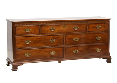 Lot 658 - Reproduction George III-style mahogany chest of drawers