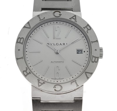 Lot 74 - Bulgari – Gentleman’s automatic stainless steel bracelet watch, ref.101369