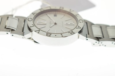 Lot 74 - Bulgari – Gentleman’s automatic stainless steel bracelet watch, ref.101369