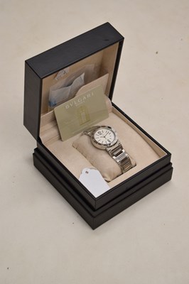 Lot 74 - Bulgari – Gentleman’s automatic stainless steel bracelet watch, ref.101369