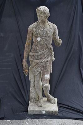 Lot 526 - Large reconstituted weathered garden statue of Bacchus