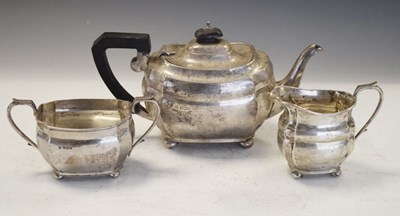 Lot 197 - Edward VIII silver three-piece tea-set