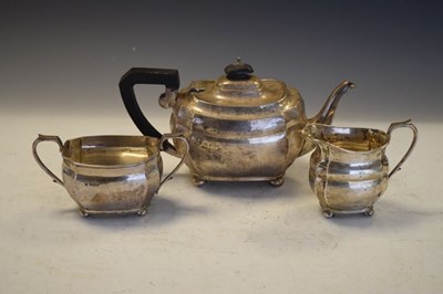 Lot 197 - Edward VIII silver three-piece tea-set