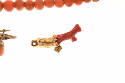 Lot 66 - Victorian beaded coral necklace