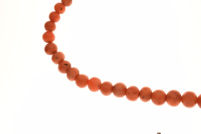 Lot 66 - Victorian beaded coral necklace