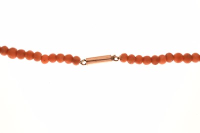 Lot 66 - Victorian beaded coral necklace