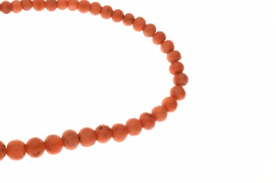 Lot 66 - Victorian beaded coral necklace