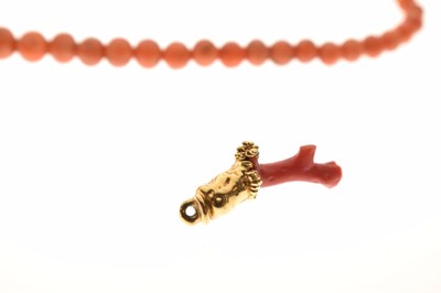 Lot 66 - Victorian beaded coral necklace