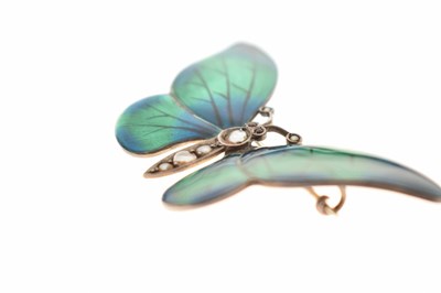 Lot 52 - Two enamel and paste butterfly brooches