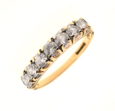 Lot 4 - 9ct gold seven-stone cubic zirconia dress ring